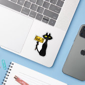 Slechte Boogie - De Kat - "Echt?!!" grappige Stick Sticker (Laptop met iPhone)