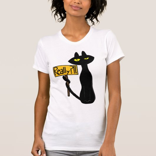 Slechte Boogie - De Kat - "Echt?!!" grappige T-Shi T-shirt (Voorkant)