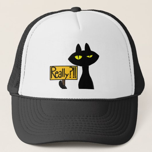 Slechte Boogie - De Kat- "Echt?!!" Truckerhoeden Trucker Pet (Voorkant)