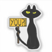 Slechte Boogie -De Kat- "Jij?!!" grappige Stickers (Voorkant)