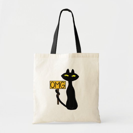Slechte Boogie -De Kat- "OMG" grappige boodschappe Tote Bag (Voorkant)