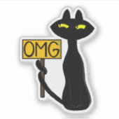 Slechte Boogie -De Kat- "OMG" grappige Stickers (Voorkant)