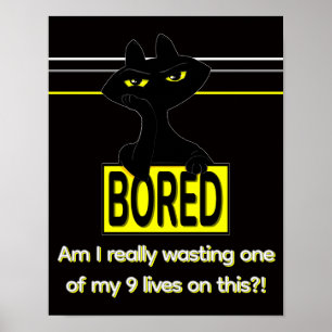Slechte Boogie Sarcastische Zwarte Kat Muurposter Poster
