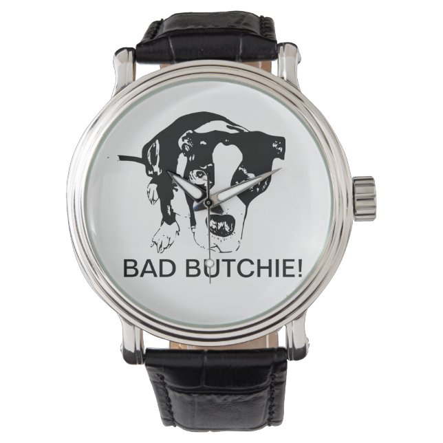 Slechte Butchie-hondenhorloge Horloge (Voorkant)