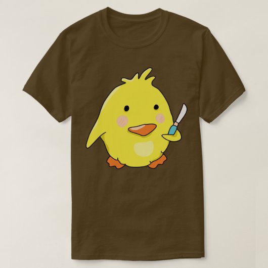 Slechte Chick Met Mes Duck Meme T-shirt (Design voorkant)