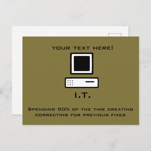 Slechte computerwetenschap briefkaart (Voorkant / Achterkant)