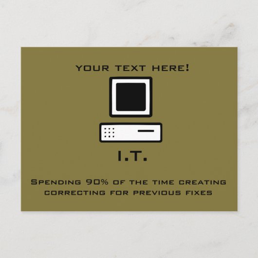 Slechte computerwetenschap briefkaart (Voorkant)