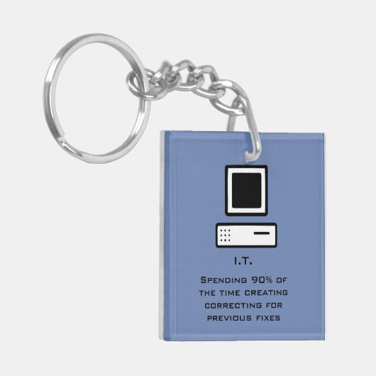 Slechte computerwetenschap sleutelhanger (Voorkant Links)