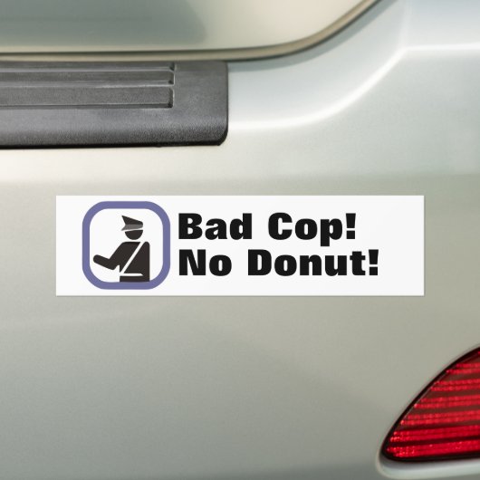 Slechte Cop. Geen Donut. Bumpersticker (Op auto)