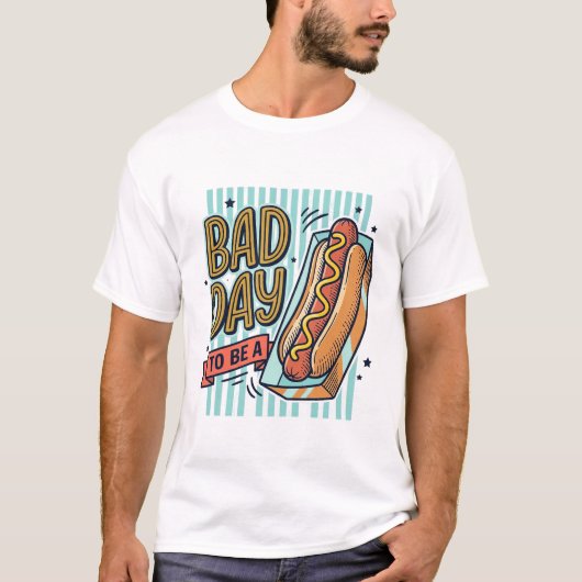 Slechte Dag Hot Dog Retro Vector T-shirt Ontwerp_1 (Voorkant)