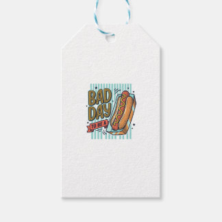 Slechte Dag Hot Dog Retro Vector T-shirt Ontwerp_1 Cadeaulabel