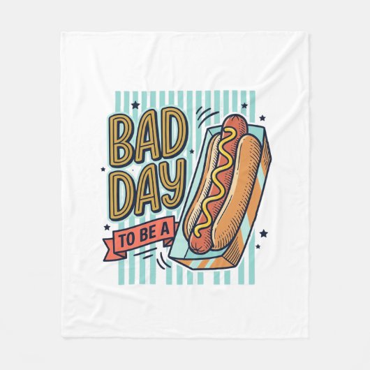 Slechte Dag Hot Dog Retro Vector T-shirt Ontwerp_1 Fleece Deken (Voorkant)
