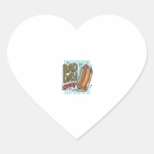 Slechte Dag Hot Dog Retro Vector T-shirt Ontwerp_1 Hart Sticker (Voorkant)