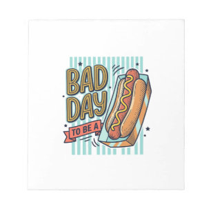 Slechte Dag Hot Dog Retro Vector T-shirt Ontwerp_1 Notitieblok