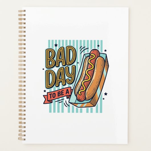 Slechte Dag Hot Dog Retro Vector T-shirt Ontwerp_1 Planner (Voorkant)