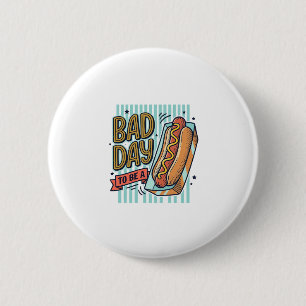 Slechte Dag Hot Dog Retro Vector T-shirt Ontwerp_1 Ronde Button 5,7 Cm