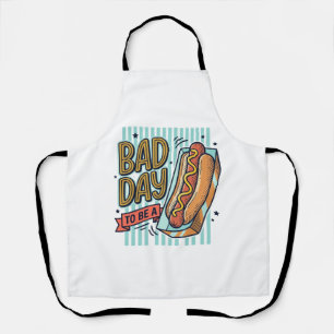 Slechte Dag Hot Dog Retro Vector T-shirt Ontwerp_1 Schort