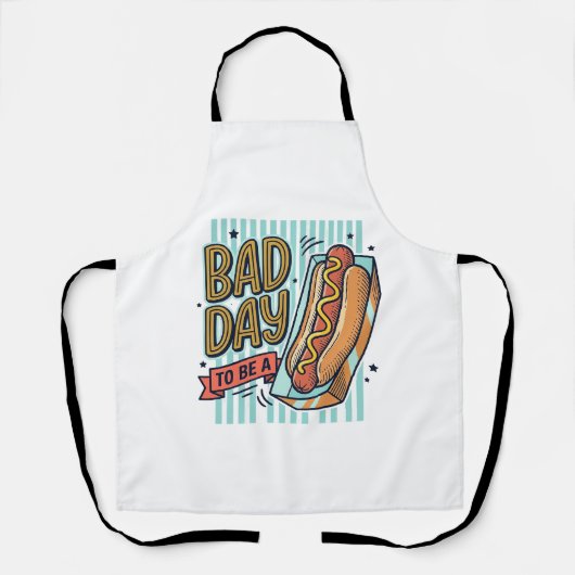 Slechte Dag Hot Dog Retro Vector T-shirt Ontwerp_1 Schort (Voorkant)