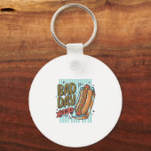 Slechte Dag Hot Dog Retro Vector T-shirt Ontwerp_1 Sleutelhanger (Voorkant)