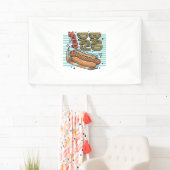 Slechte Dag Hot Dog Retro Vector T-shirt Ontwerp_1 Spandoek (Insitu)