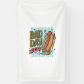 Slechte Dag Hot Dog Retro Vector T-shirt Ontwerp_1 Spandoek (Verticaal)