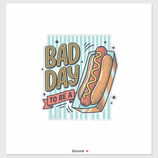 Slechte Dag Hot Dog Retro Vector T-shirt Ontwerp_1 Sticker (Vel)