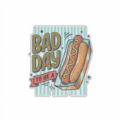 Slechte Dag Hot Dog Retro Vector T-shirt Ontwerp_1 Sticker (Voorkant)
