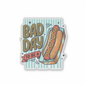 Slechte Dag Hot Dog Retro Vector T-shirt Ontwerp_1 Sticker (Voorkant)