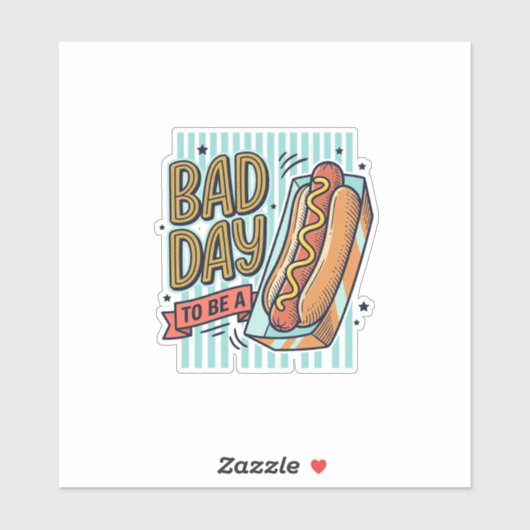 Slechte Dag Hot Dog Retro Vector T-shirt Ontwerp_1 Sticker (Vel)