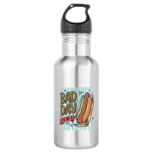 Slechte Dag Hot Dog Retro Vector T-shirt Ontwerp_1 Waterfles