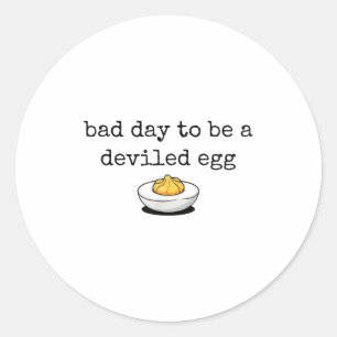 Slechte Dag Om Een Gefrituurd Ei Te Zijn Funny Tha Ronde Sticker