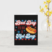 Slechte Dag Om Een Hotdog Retro 4 Juli  Kaart (Gele Bloem)