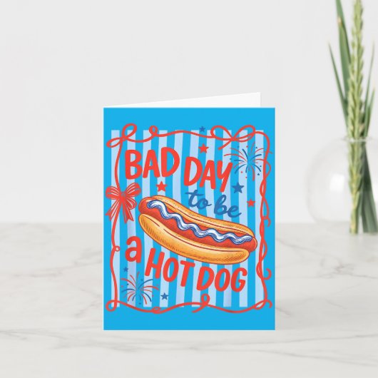 Slechte Dag Om Een Hotdog Te Zijn Funny Bbq Grille Kaart (Voorkant)