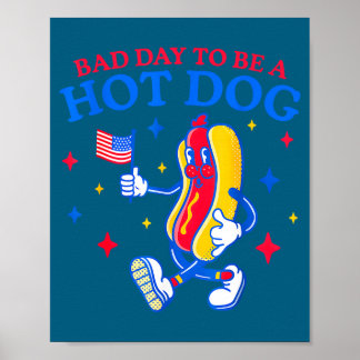 Slechte dag om een hotdog te zijn, grappige bbq ba poster