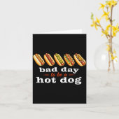 Slechte dag om een hotdog te zijn, grappige bbq gr kaart (Gele Bloem)