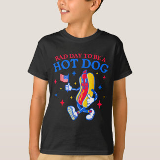 Slechte dag om een hotdog te zijn, grappige bbq-gr t-shirt
