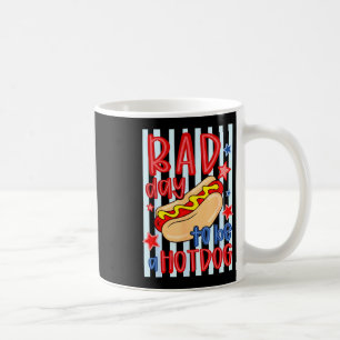 Slechte dag patriottische 4 juli om een hotdog kin koffiemok