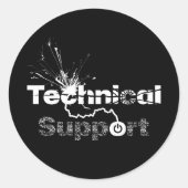 Slechte dag voor technische ondersteuning ronde sticker (Voorkant)