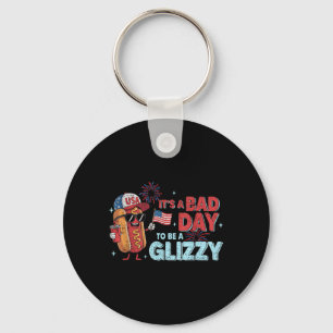 Slechte Dagen Hotdog Wiener Glizzy Vuurwerk 4th Ju Sleutelhanger