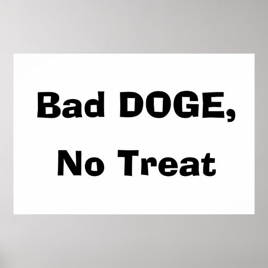 Slechte DOGE, Geen Beloning Poster (Voorkant)