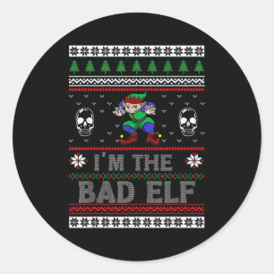 Slechte Elf Lelijke Kerstmis Voor Elfen Liefhebber Ronde Sticker