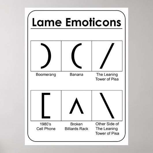 Slechte Emoticons Grafiek Grappige Poster (Voorkant)