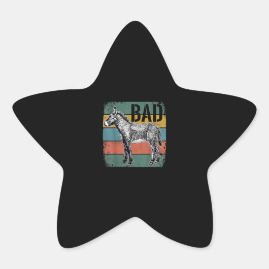 Slechte ezel Meme | Schattigee Donkey Lover Gifts Ster Sticker (Voorkant)