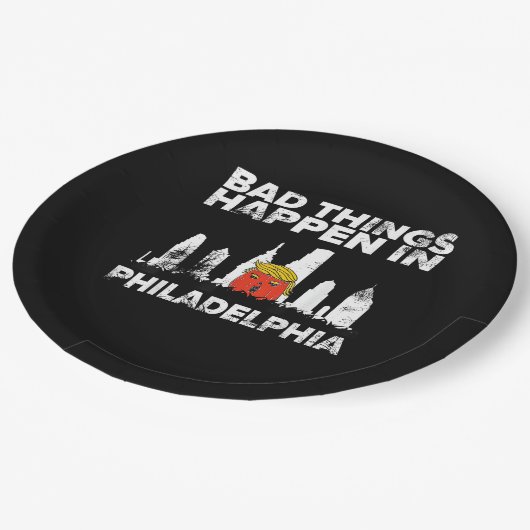 Slechte gebeurtenis Philadelphia Halloween Spooky  Papieren Bordje (Gekanteld)