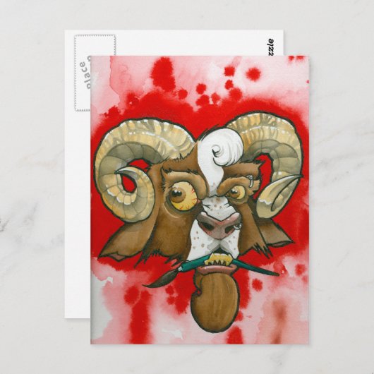 "Slechte geit!" Briefkaart (Voorkant / Achterkant)