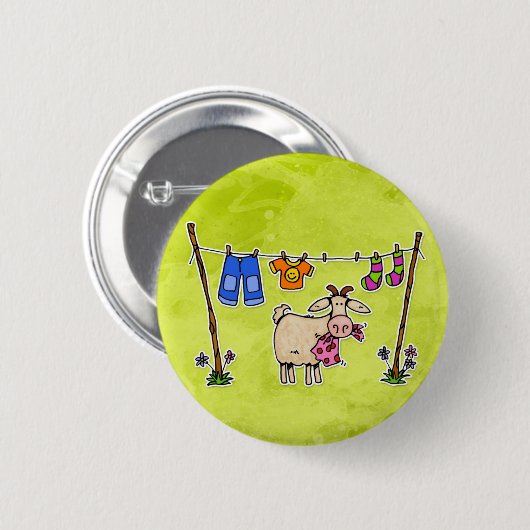 slechte geit ronde button 5,7 cm (Voorkant /achterkant)