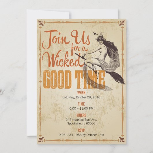 Slechte goede tijd Halloween uitnodiging (Voorkant)