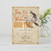 Slechte goede tijd Halloween uitnodiging (Staand voorkant)