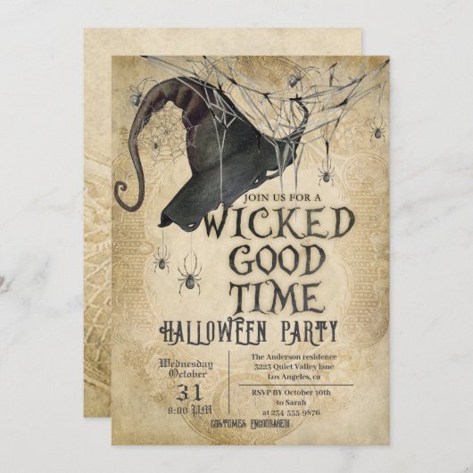 Slechte Goede Tijd Volwassen Halloween Party Kaart (Voorkant / Achterkant)