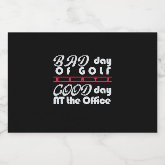 Slechte Golfer-dag Sparkling Wijnetiket (Enkel label)